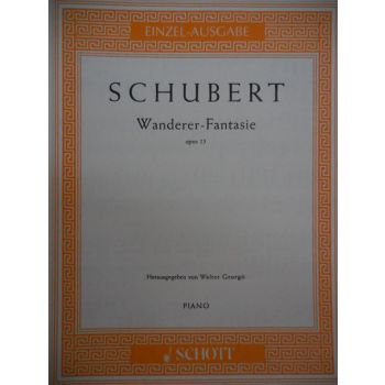 SCHOTT - Schubert Wanderer-fantasie Op 15 Per Pianoforte