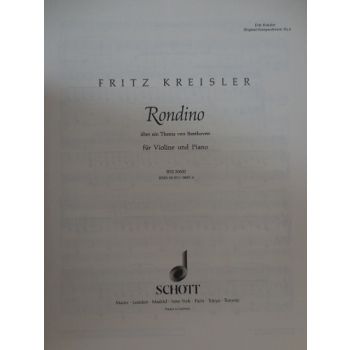 SCHOTT - Kreisler Rondino Fur Violine Und Piano