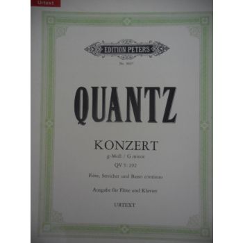 EDITION PETERS - Quantz Konzert G-moll Flote,streicher Und Basso Co