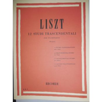 RICORDI - Liszt 12 Studi Trascendentali Per Pianoforte