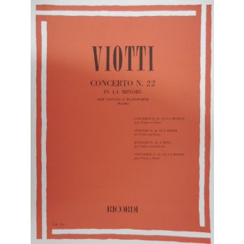 RICORDI - Viotti Concerto N¦22 In La Minore Violino/piano