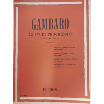 RICORDI - Gambaro 22 Studi Progressivi Per Clarinetto