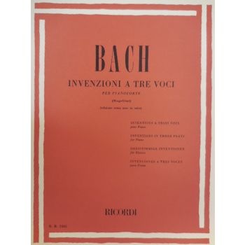 RICORDI - Bach Invenzioni A Tre Voci Per Pianoforte