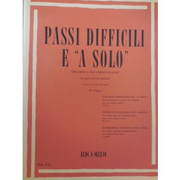 RICORDI - Crozzoli Passi Difficili E " A Solo" Oboe E Corno