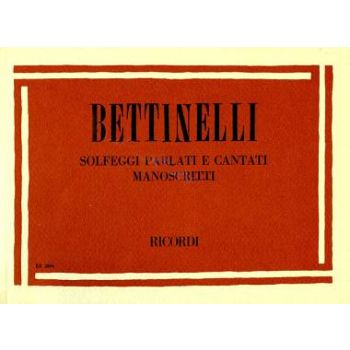 RICORDI - Bettinelli Solfeggi Parlati E Cantati Manoscritti