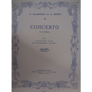 LEDUC - Alexander Glazunov - Concerto en mi Bemol - saxophone Mib Et Piano By Alexander Glazunov. for E-Flat saxophone and Piano