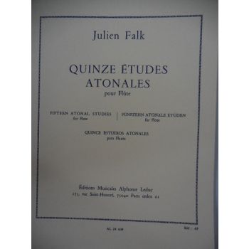 LEDUC - J.Falk Quinze Etudes Atonales Pour Flute