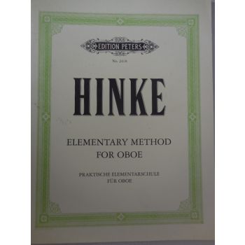 EDITION PETERS - Hinke Elementary Method For Oboe