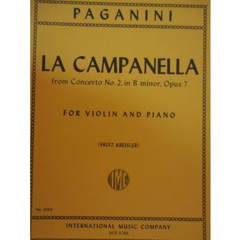 INTERNATIONAL MUSIC COMPANY - Paganini La Campanella Concerto n.2 In B Minor Op per violino e piano