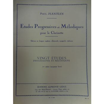 LEDUC - Paul Jeanjean 20 Etudes Progressive Et Melodiques Pour La Clarinette 2 cahier