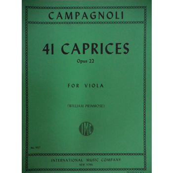 INTERNATIONAL MUSIC COMPANY - Campagnoli 24 Caprices Op 22 For Viola