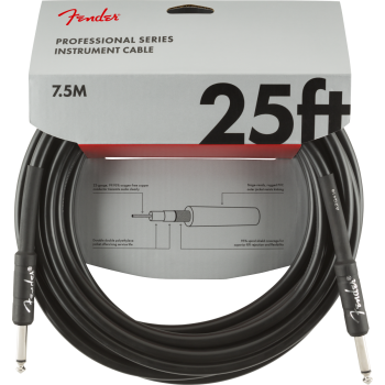 FENDER - Professional Series Instrument Cable, Straight/straight, 7,5 m. BLACK