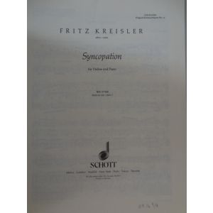 SCHOTT - Kreisler Syncopation Fur Violine Und Piano