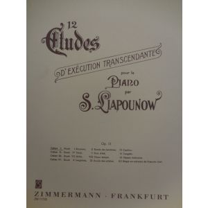 ZIMMERMANN - S.Liapounow 12 Studi Per Pianoforte Vol. I Op11