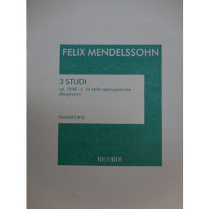 RICORDI - F.Mendelssohn 3 Studi Op 104b N.33 Dalle Opere Pos