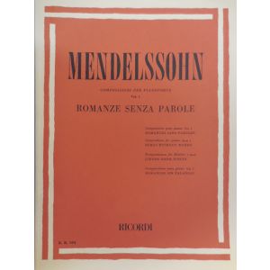 RICORDI - Mendelssohn Romanze Senza Parole Vol. I Per Pianof