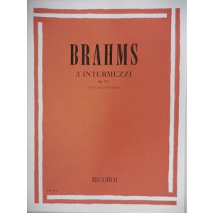 RICORDI - Brahms 3 Intermezzi Op. 117 Per Pianoforte