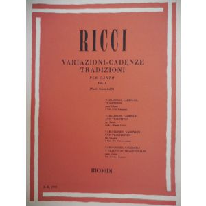 Ricci Variazioni-cadenze Tradizioni Per Canto Vol I