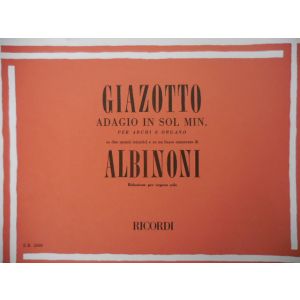 RICORDI - Giazotto Adagio In Sol Min.per Archi E Organo Solo