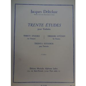 LEDUC - J.Delecluse 30 Etudes Pour Timbales Vol 3