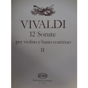 EDITIO MUSICA BUDAPEST - Vivaldi 12 Sonate Per Violino E Basso Continuo Vo