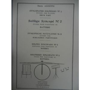 D.AGOSTINI - Solfege Syncope n.2 Etudes Pour Batterie