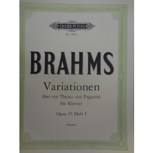 EDITION PETERS - Brahms Variationen Thema Von Paganini Op 35 Heft 1